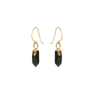 Gold Plated and Black Onyx Earrings