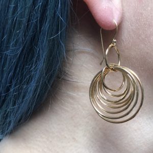 Multi Circle Gold Plated Earring